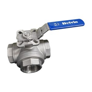 3 piece Stainess Steel L-Port ball valves with ISO mount