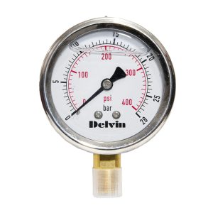 Bottom entry pressure gauge